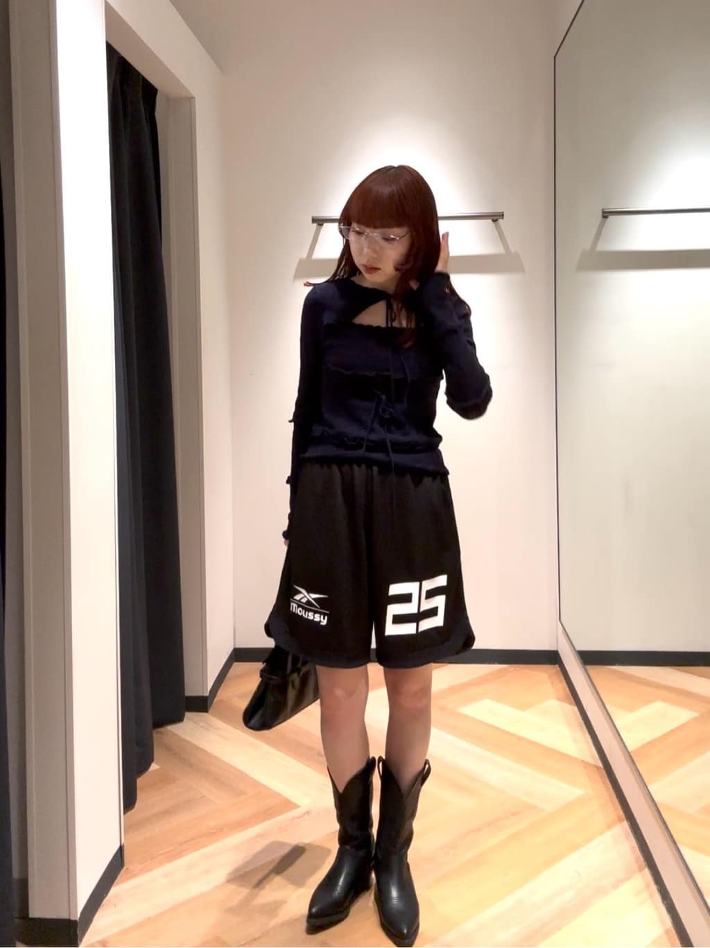 moussyのBOW DESIGN ニットトップスを使ったコーディネート