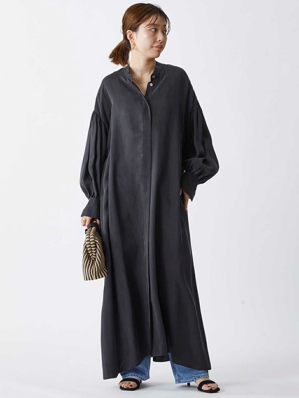 1er Arrondissementの【新色追加】キュプラフィブリルシャツワンピースを使ったコーディネートを紹介します。｜Rakuten Fashion(楽天ファッション／旧楽天ブランドアベニュー)5432039