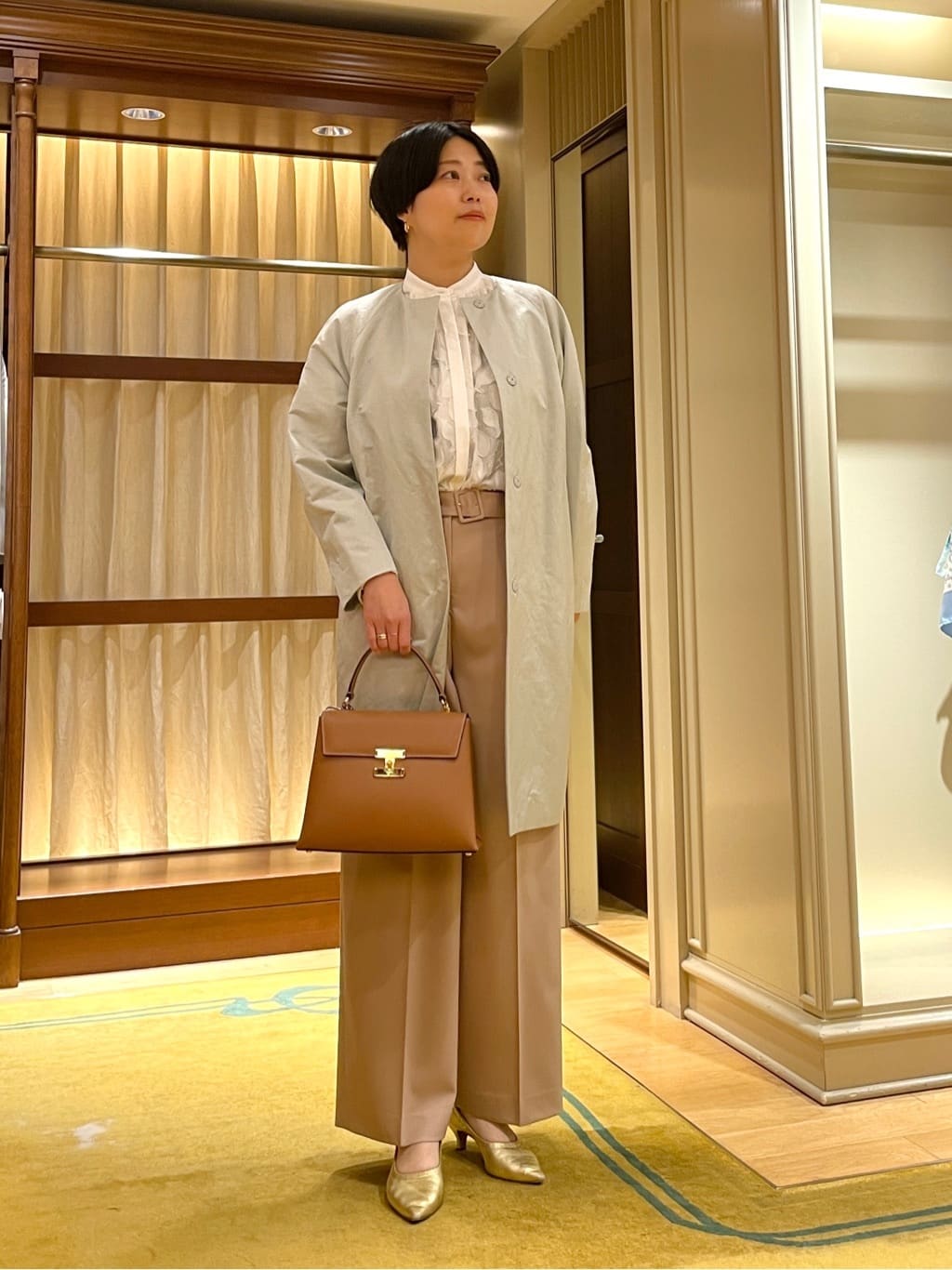 TOMORROWLAND | リーフカットジャカード コンビネーションブラウス