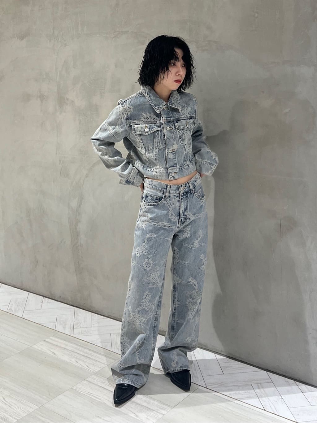 SLY L／W JQ DENIM STRAIGHT パンツ