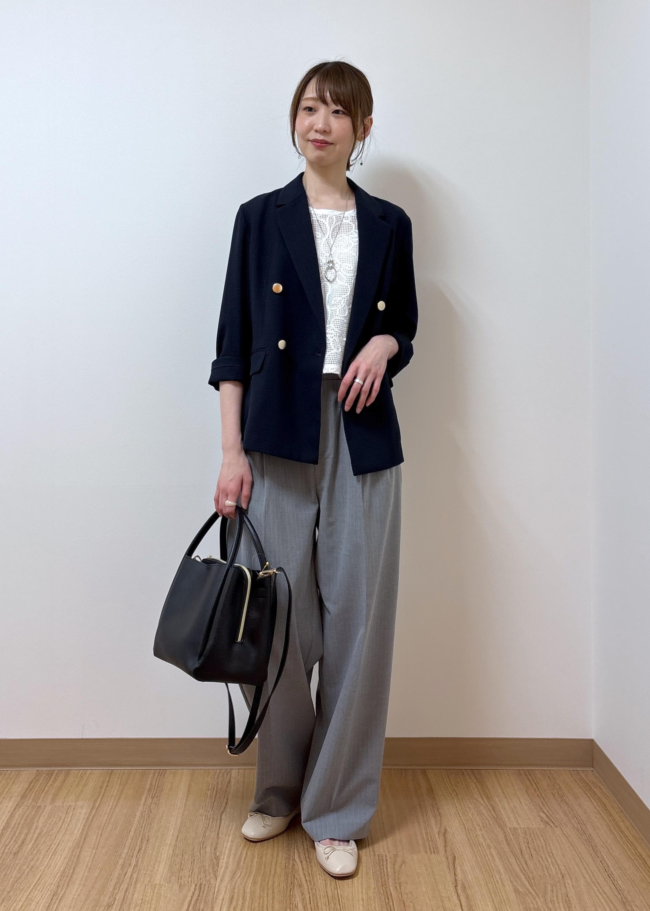 ROPE' PICNICの【抗菌防臭・接触冷感・UVカット】カナパ金ボタンジャケット/通勤・セットアップ対応を使ったコーディネートを紹介します。｜Rakuten Fashion(楽天ファッション／旧楽天ブランドアベニュー)5519136