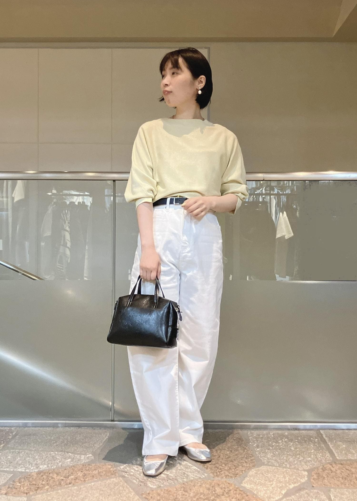 ROPE' PICNICの【洗濯機OK】ラメ混ドルマンニットプルオーバーを使ったコーディネートを紹介します。｜Rakuten Fashion(楽天ファッション／旧楽天ブランドアベニュー)5519557