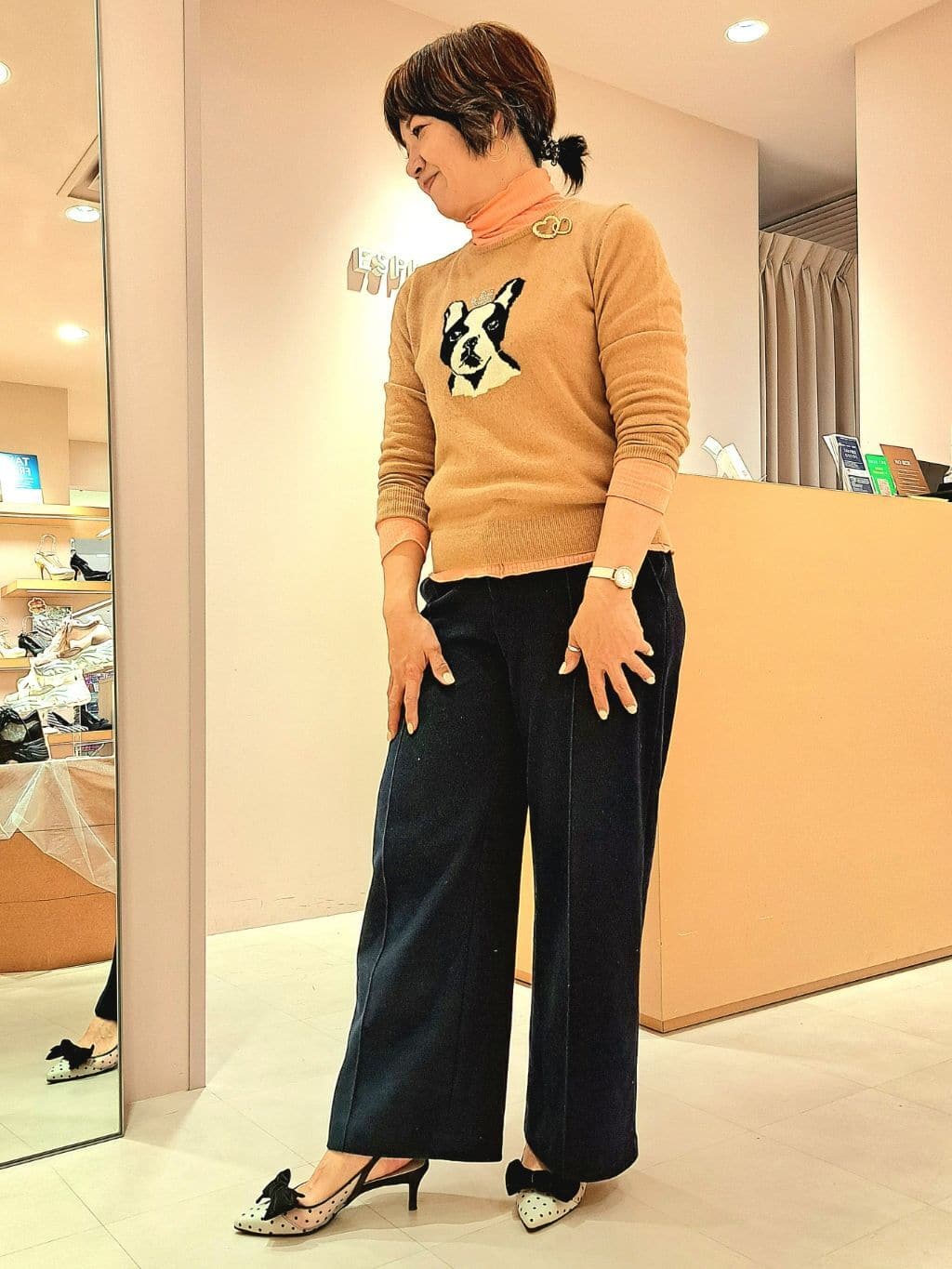 ESPERANZAのリボンチュールレースバックストラップ2WAYパンプスを使ったコーディネートを紹介します。｜Rakuten Fashion(楽天ファッション／旧楽天ブランドアベニュー)5451320