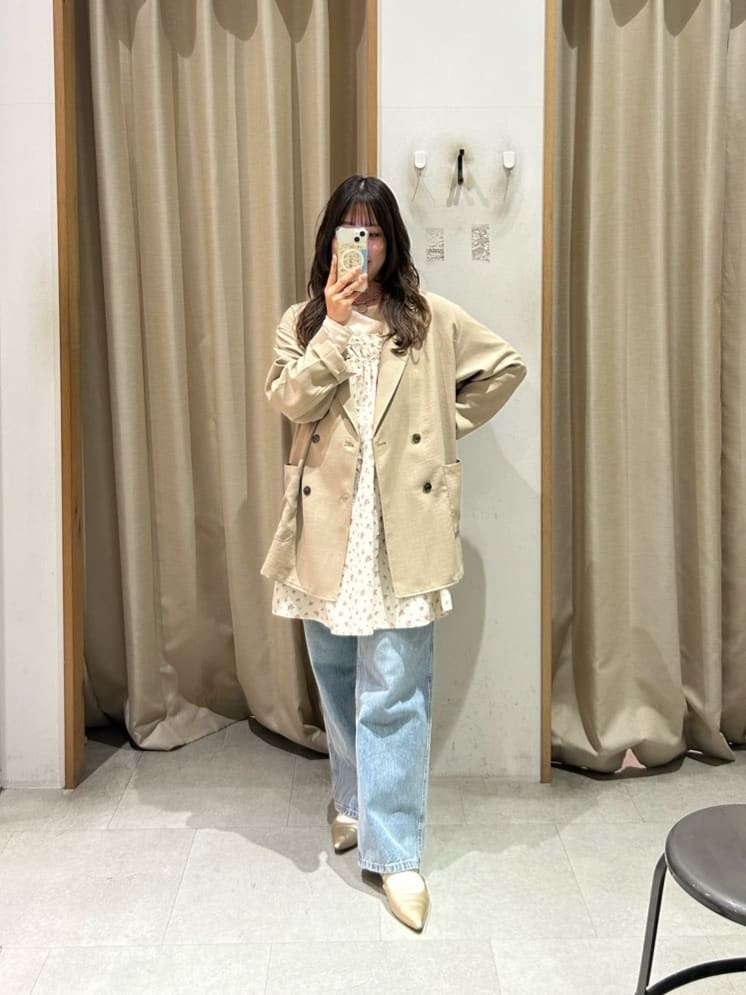 DISCOAT テックリネンビッグシャツジャケット グレージュ