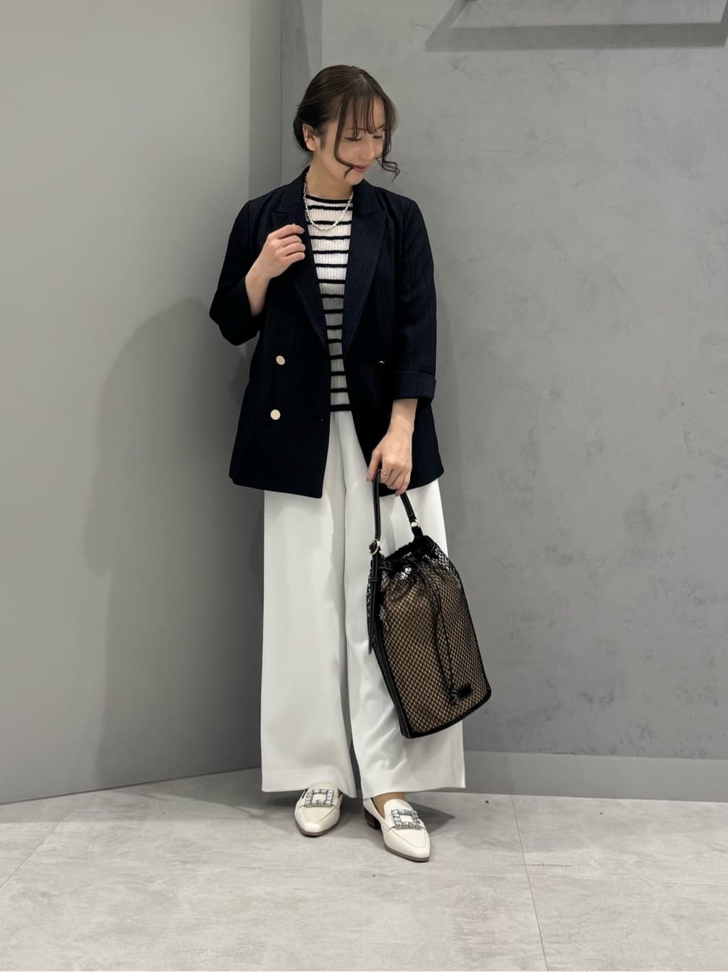 Vinのチェックジャガードダブルジャケットを使ったコーディネートを紹介します。｜Rakuten Fashion(楽天ファッション／旧楽天ブランドアベニュー)5459017