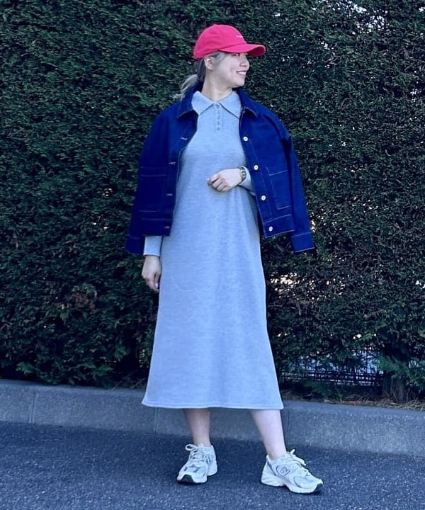 BEAMS HEARTの【洗濯機洗い可】ワッフル ポロ ワンピース 25SS 長袖を使ったコーディネートを紹介します。｜Rakuten Fashion(楽天ファッション／旧楽天ブランドアベニュー)5459183