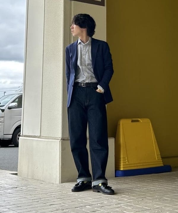BEAMS HEARTのメンズ ジャケット 春夏 COOLMAX(R) 鹿の子 ストレッチ素材 3つボタン | 軽量 ビジカジ きれいめ (S~XXL)を使ったコーディネートを紹介します。｜Rakuten Fashion(楽天ファッション／旧楽天ブランドアベニュー)5459358