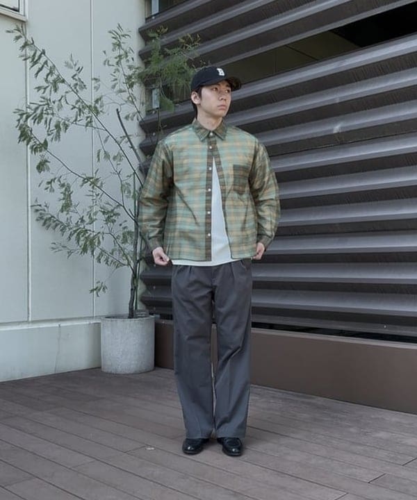 BEAMS HEARTのシアー チェック プリント シャツを使ったコーディネートを紹介します。｜Rakuten Fashion(楽天ファッション／旧楽天ブランドアベニュー)5459473