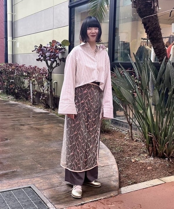 BEAMS HEARTのクロップド リボン シャツを使ったコーディネートを紹介します。｜Rakuten Fashion(楽天ファッション／旧楽天ブランドアベニュー)5459628