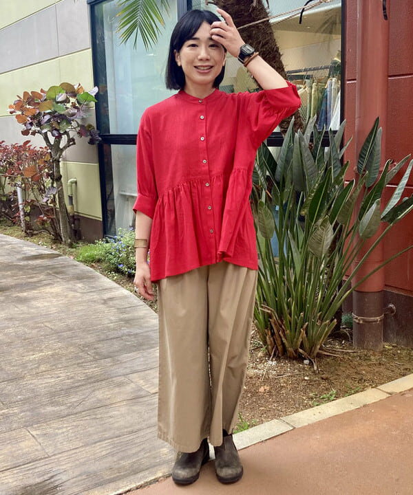 BEAMS HEARTのサイドベルト ワイドパンツを使ったコーディネートを紹介します。｜Rakuten Fashion(楽天ファッション／旧楽天ブランドアベニュー)5459666