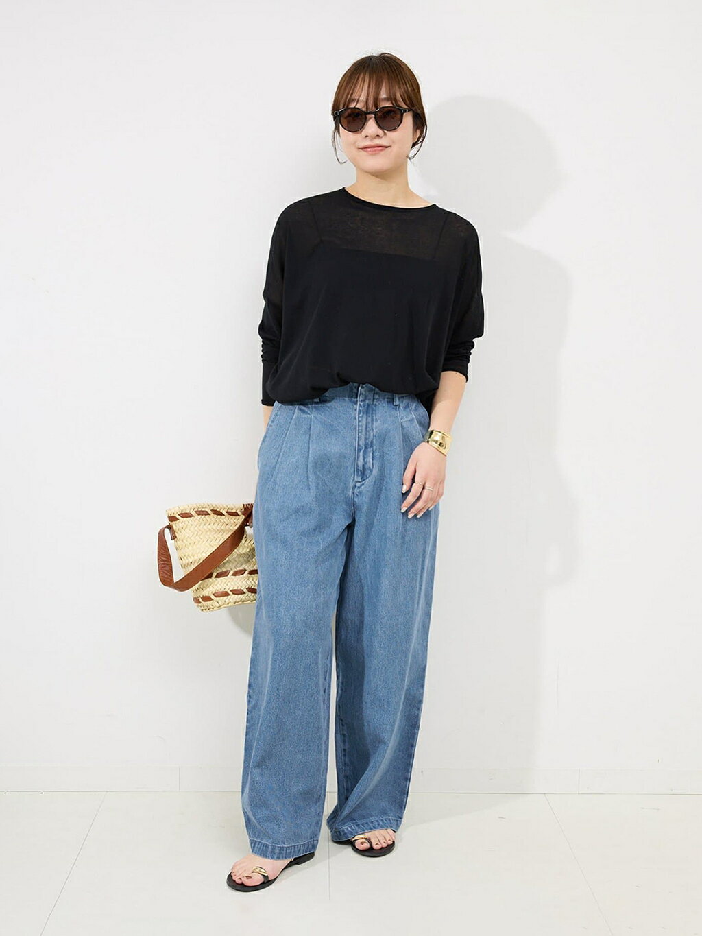 【美品】SLOBE IENA LEDENIM TUCK TROUSERデニム38 SLOBE IENA | 《4サイズ展開/追加》LEDENIM TUCK TROUSERデニム
