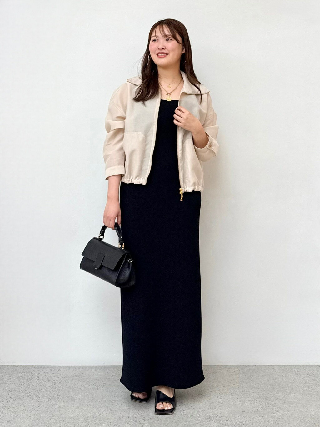 NOBLE ミルキーシアースタンドカラーパーカーブルゾン スタッフブルゾン