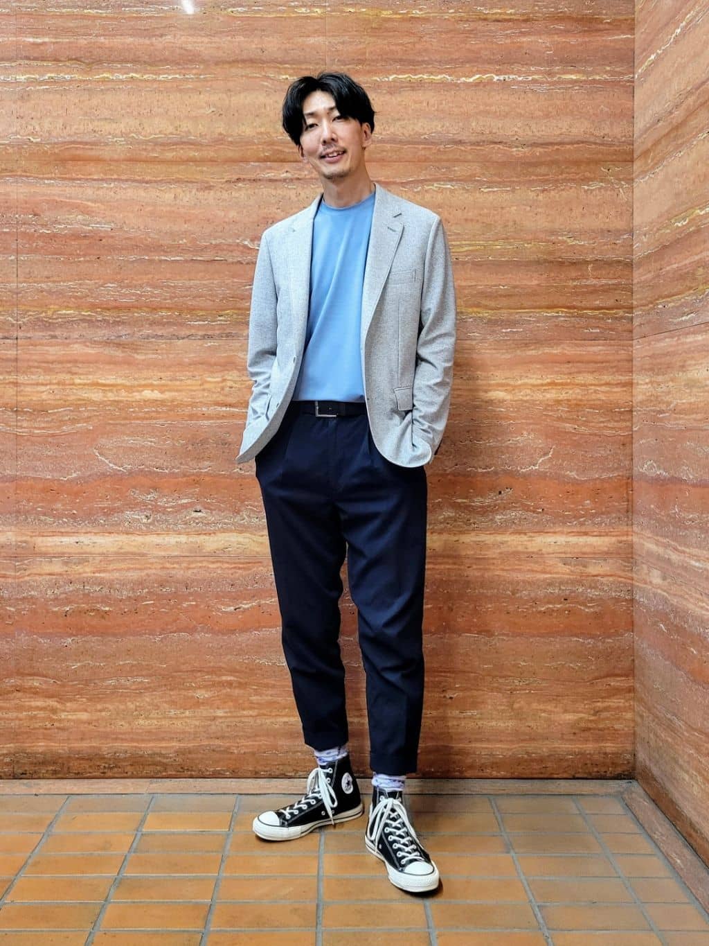 TAKEO KIKUCHIの【抗菌防臭】尾州 リネンブレンド ハニカムメッシュ ジャケットを使ったコーディネートを紹介します。｜Rakuten Fashion(楽天ファッション／旧楽天ブランドアベニュー)5478235