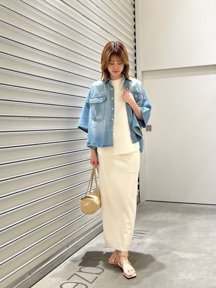 Whim GazetteのDENIMドルマンシャツを使ったコーディネート | Rakuten 