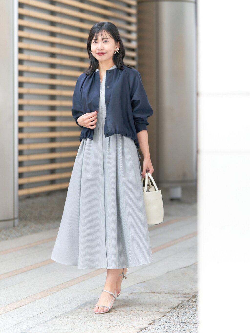 ANAYI | ハードオーガンジーノーカラーブルゾン | Rakuten Fashion