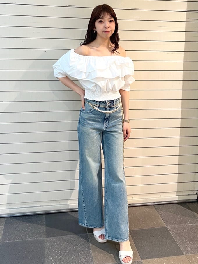 riendaのShapelyMakeジャストウエストデニムパンツを使った