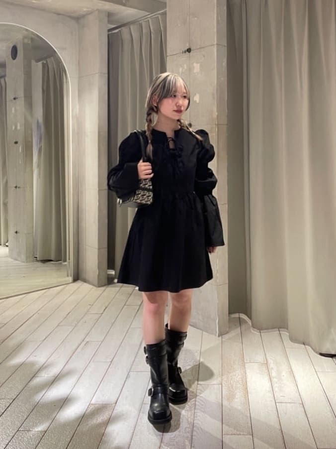 SLY｜FRONT RIBBON PUFF SLEEVE ワンピース | Rakuten Fashion