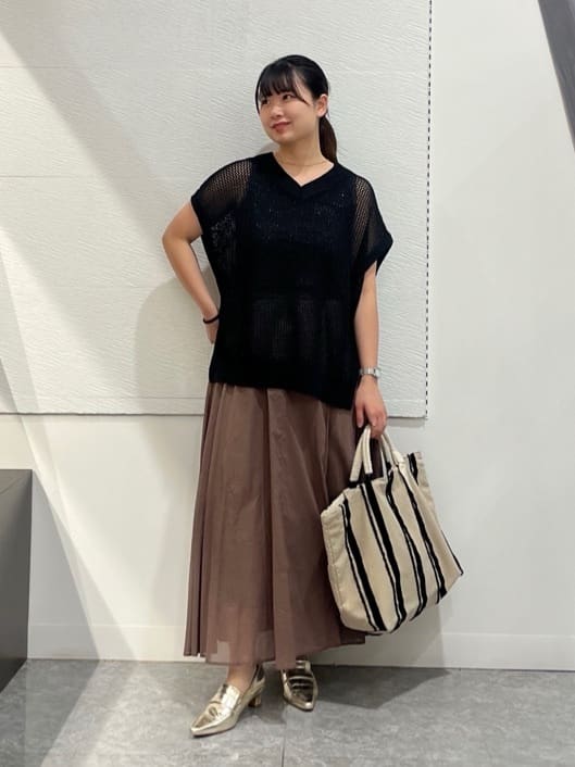 Vinのドルマンメッシュニットを使ったコーディネートを紹介します。｜Rakuten Fashion(楽天ファッション／旧楽天ブランドアベニュー)5510625