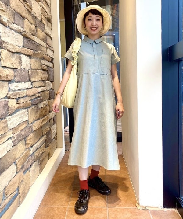 BEAMS HEARTのピンタック シャツワンピースを使ったコーディネートを紹介します。｜Rakuten Fashion(楽天ファッション／旧楽天ブランドアベニュー)5512622
