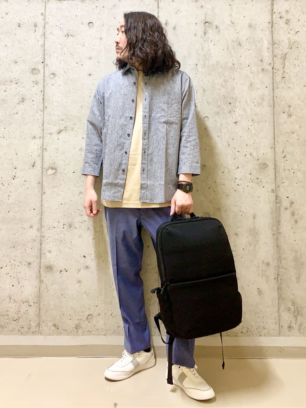 TAKEO KIKUCHIのハイブリッド リネン 7分袖 シャツを使ったコーディネートを紹介します。｜Rakuten Fashion(楽天ファッション／旧楽天ブランドアベニュー)5513905