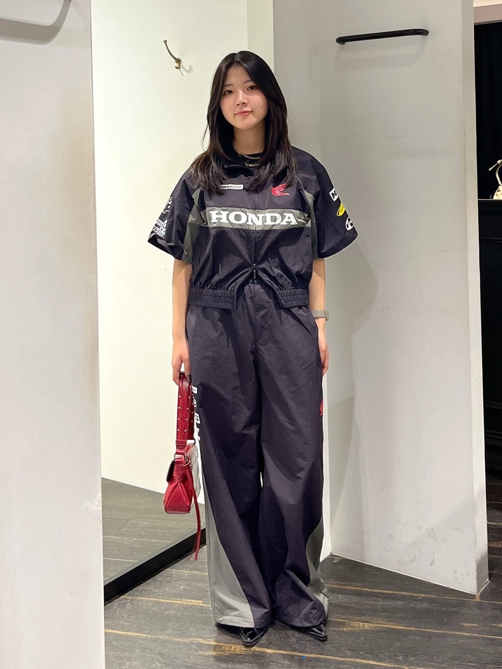 moussyのHEART GATHER スタッズバッグを使ったコーディネート