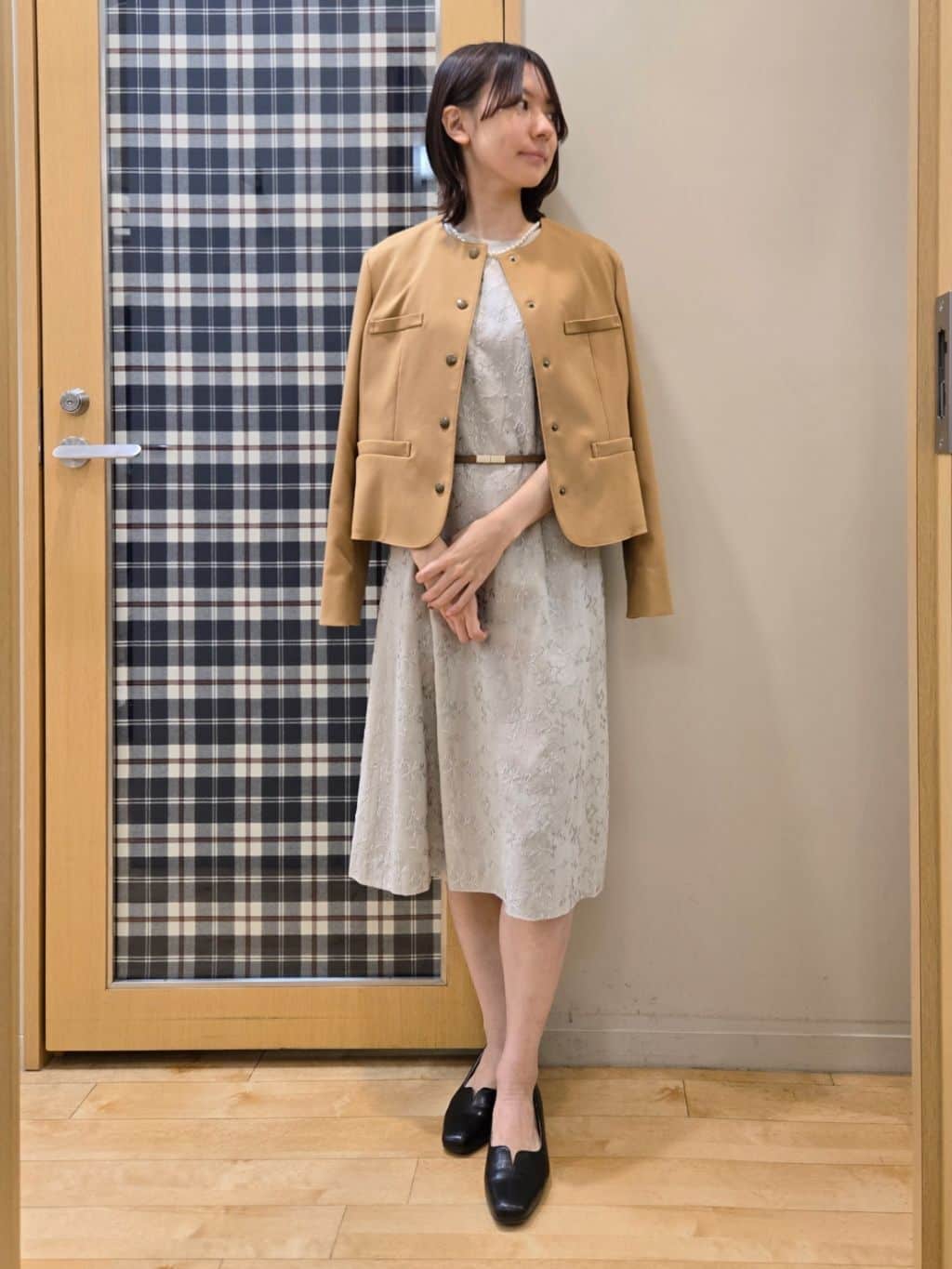 NEWYORKER | 【ウォッシャブル】コンパクトダブルクロス ドット釦ノー