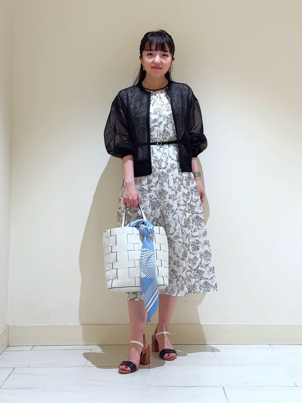 ANAYI | リーフカリグラフィープリントベルト付きワンピース | Rakuten