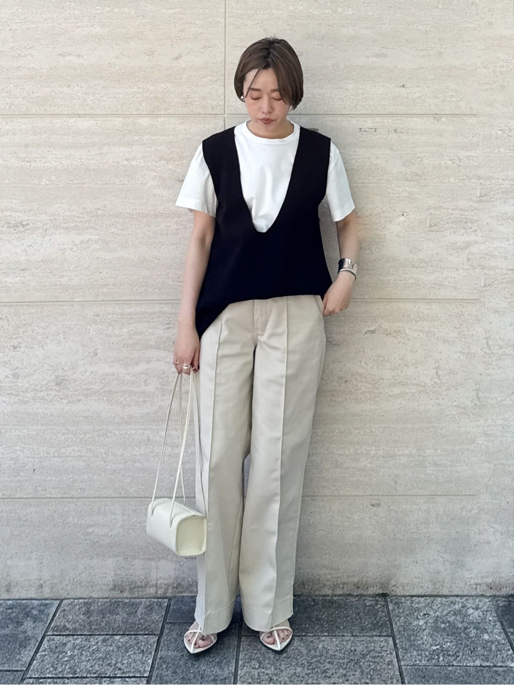 giza cotton smooth ベストのコーディネートスナップ（risa