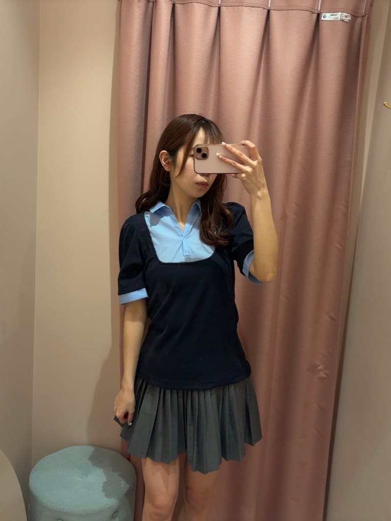 one after another NICE CLAUPのプレート付きプリーツミニ
