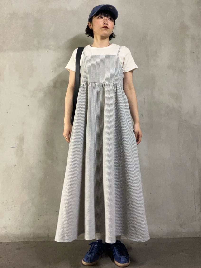 FREAK'S STORE | 別注 シアサッカー ストライプキャミワンピース 25SS