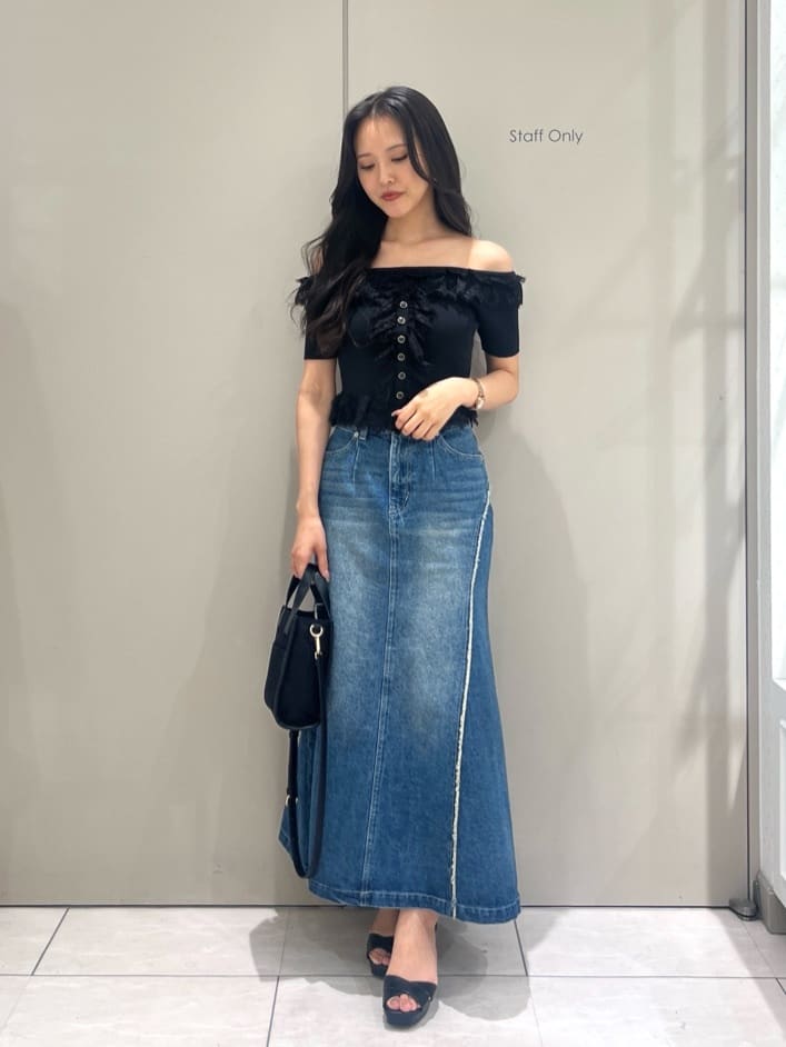 riendaのShapelyMakeジャストウエストデニムパンツを使った