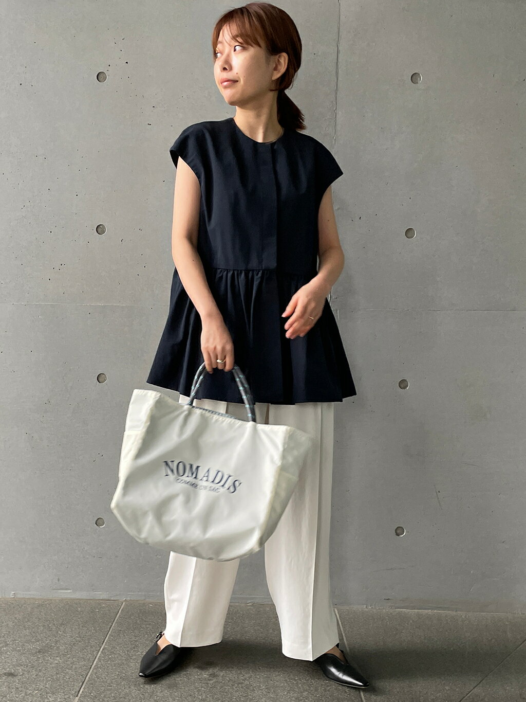 1er Arrondissementのコットンナイロンタフタペプラムジレを使ったコーディネートを紹介します。｜Rakuten Fashion(楽天ファッション／旧楽天ブランドアベニュー)5551220