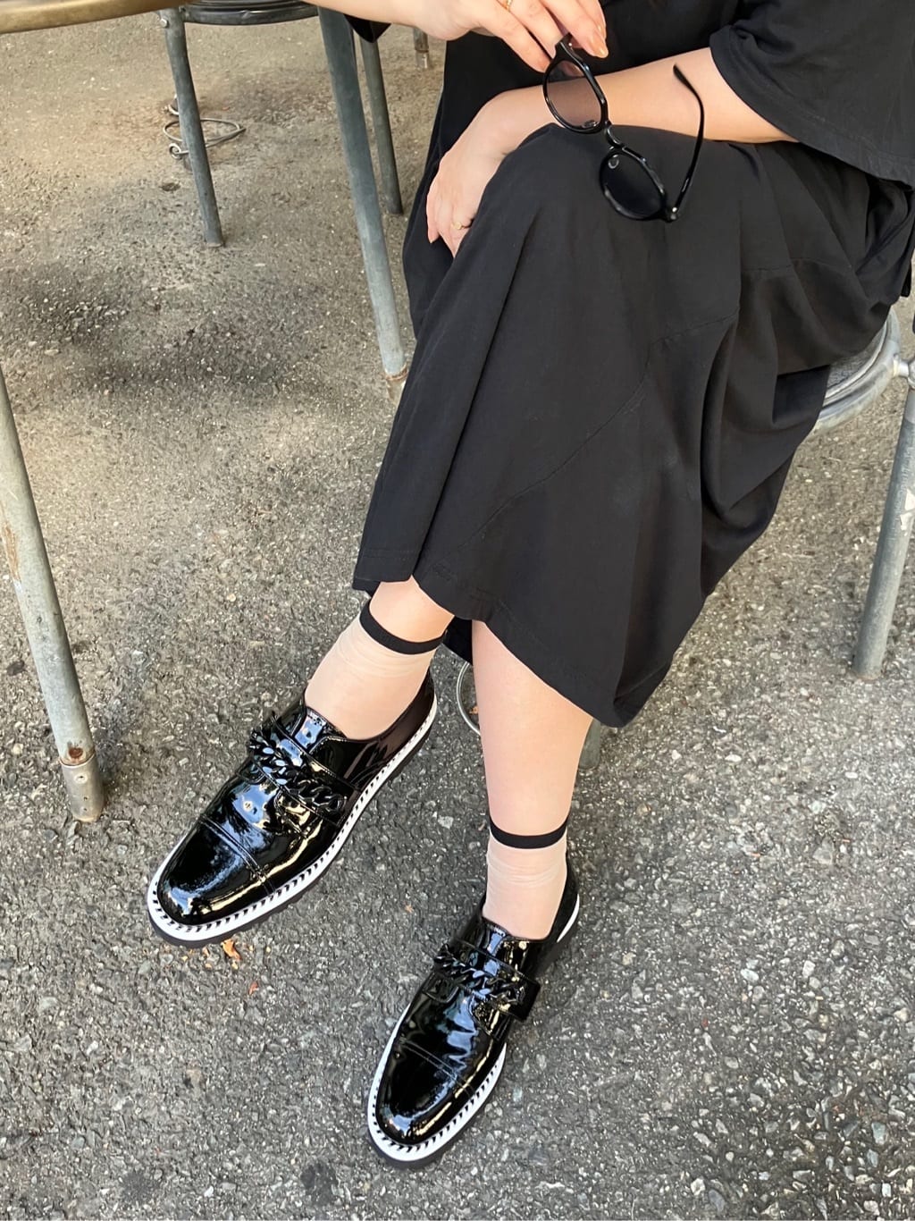 STACCATO ビッグチェーンタンクソールシューズ　23.5 STACCATO ビッグチェーンタンクソールシューズ23.5
