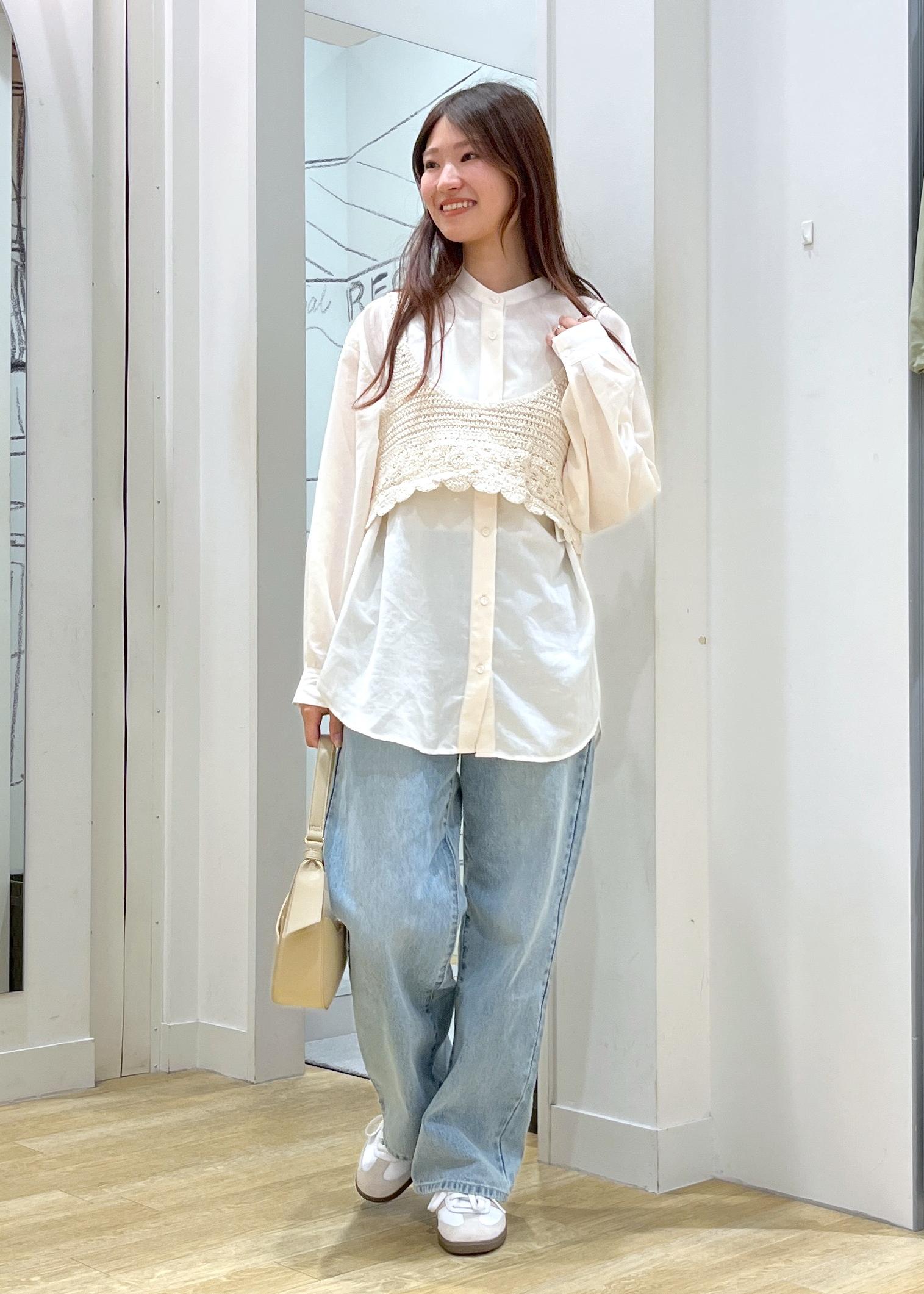 ROPE' PICNICの着丈が選べるバンドカラー無地シアーシャツを使ったコーディネートを紹介します。｜Rakuten Fashion(楽天ファッション／旧楽天ブランドアベニュー)5603238
