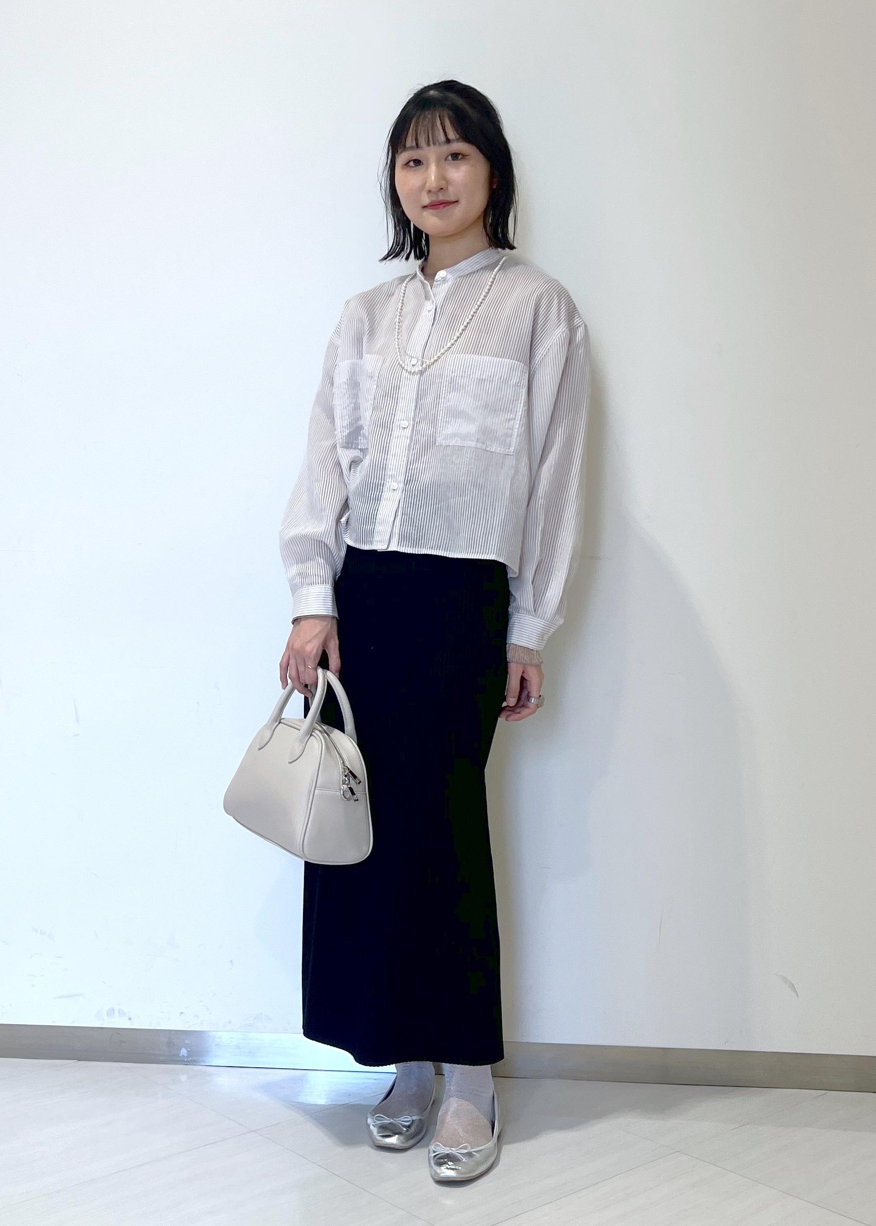 ROPE' PICNICの着丈が選べるバンドカラーストライプシアーシャツを使ったコーディネートを紹介します。｜Rakuten Fashion(楽天ファッション／旧楽天ブランドアベニュー)5627859