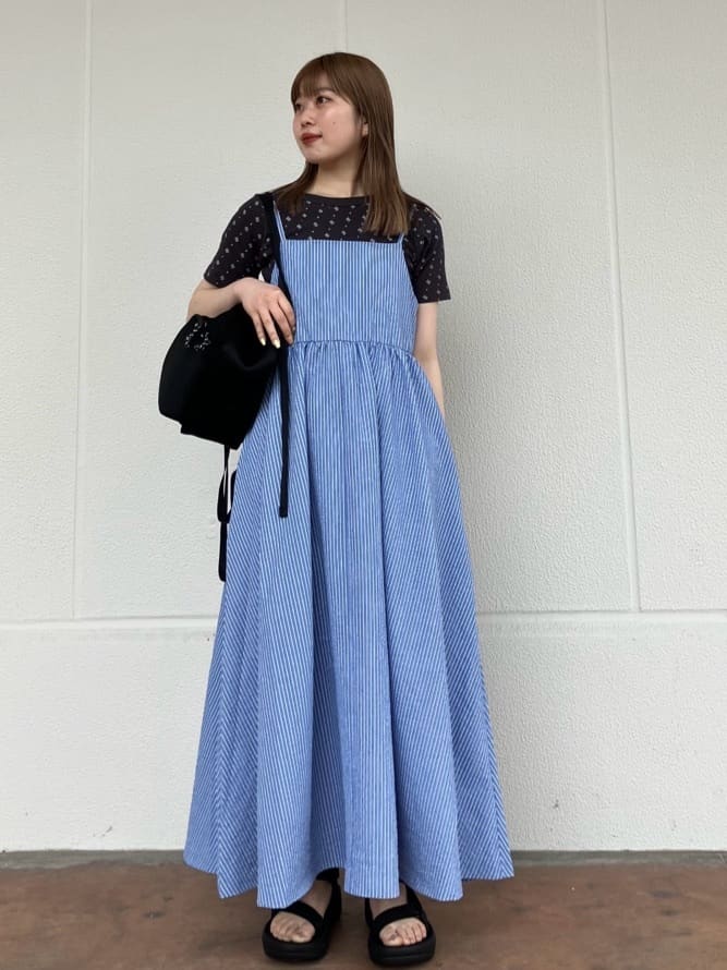 FREAK'S STORE | 別注 シアサッカー ストライプキャミワンピース 25SS