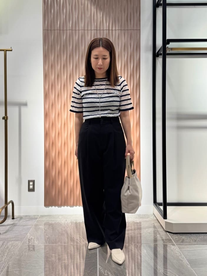 Vinのシアーボーダーニットを使ったコーディネートを紹介します。｜Rakuten Fashion(楽天ファッション／旧楽天ブランドアベニュー)5584866