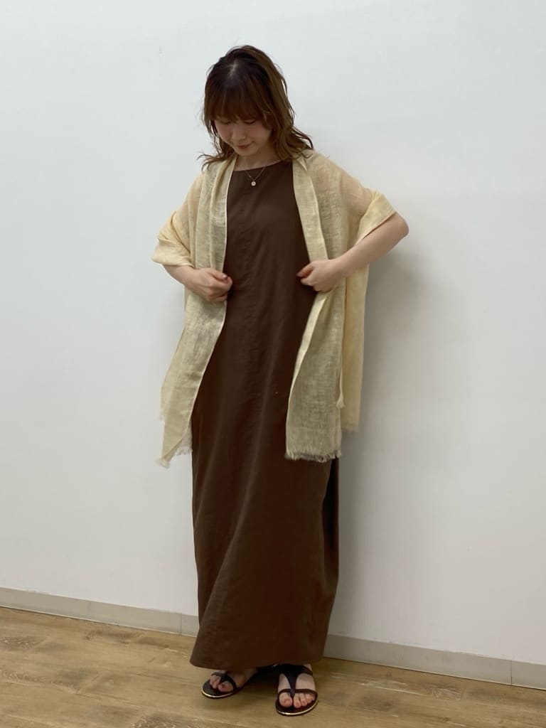 Rouge vif la cle | 麻混ノースリーブ 後ろタックワンピース | Rakuten