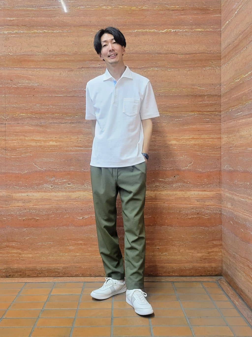 TAKEO KIKUCHIの【抗菌防臭/9色5サイズ展開】ハニカムメランジ ポロシャツを使ったコーディネートを紹介します。｜Rakuten Fashion(楽天ファッション／旧楽天ブランドアベニュー)5607576