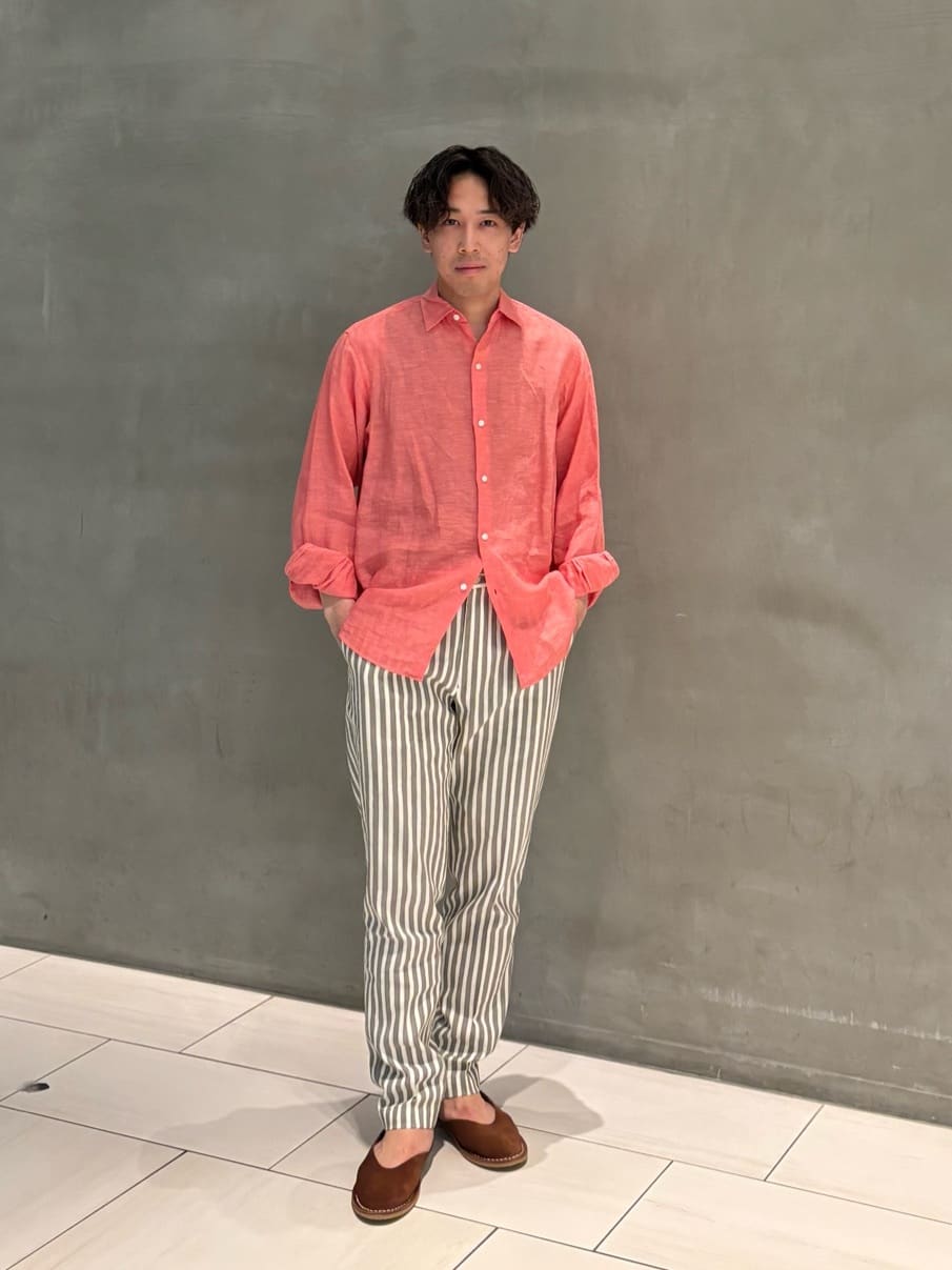 SOVEREIGN ストライプ 1プリーツ ハーフギャザー イージーパンツ UNITED ARROWS LTD. OUTLET | <SOVEREIGN> ストライプ 1プリーツ