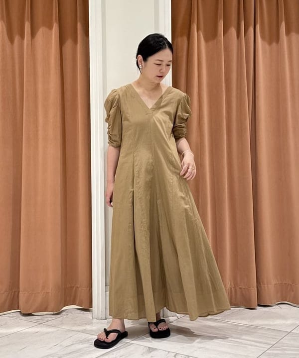 ヌキテパ デミルクスビームス 別注 ボイルギャザースリーブワンピース