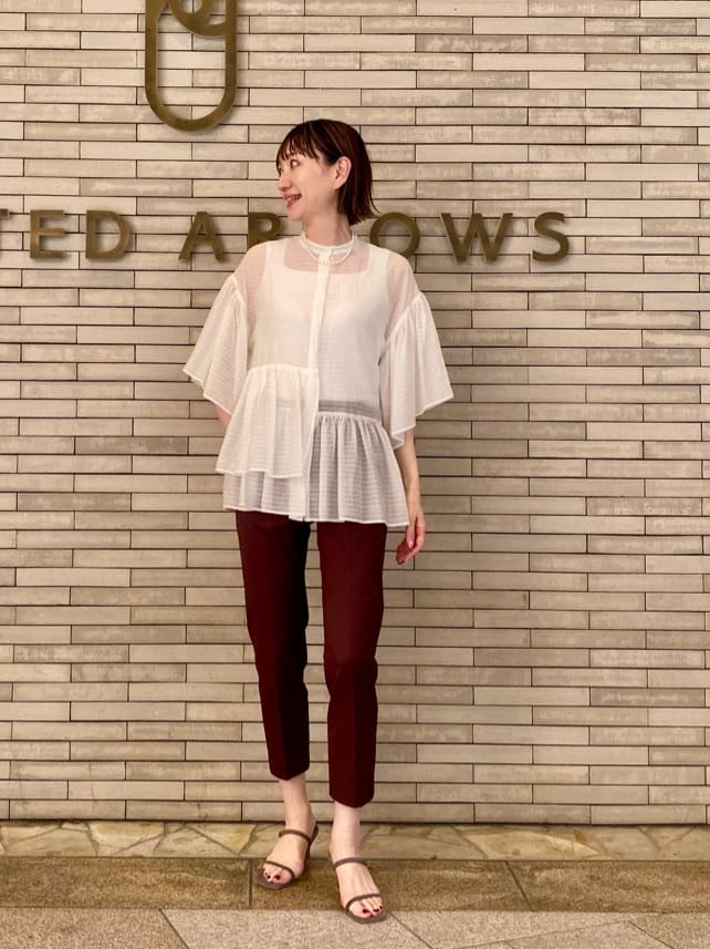 UNITED ARROWS LTD. OUTLET | シアーラメ イレギュラーペプラム 六分袖