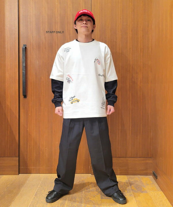 BEAMS HEARTの配色 ステッチ コンビ ロングスリーブ Tシャツを使ったコーディネートを紹介します。｜Rakuten Fashion(楽天ファッション／旧楽天ブランドアベニュー)5643259