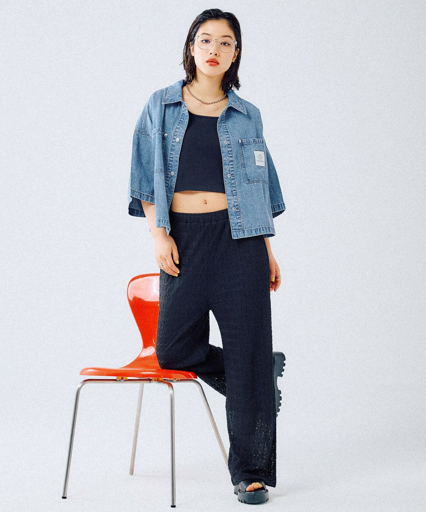 LEPSIM | BIGデニムショート5分袖シャツ | Rakuten Fashion(楽天