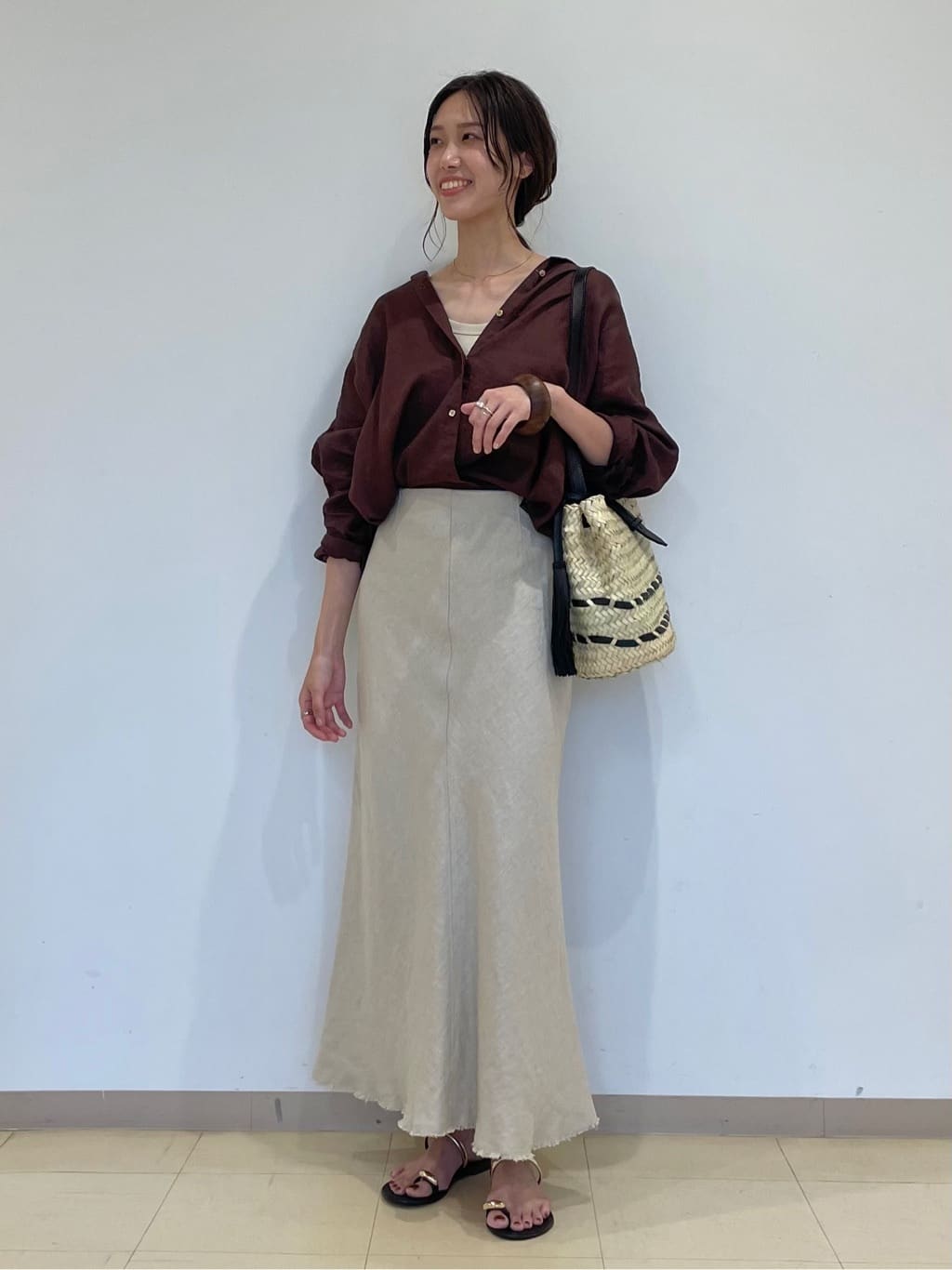 Spick & Span | 《全15色 / 追加》 80リネンカシュクール ビッグシャツ