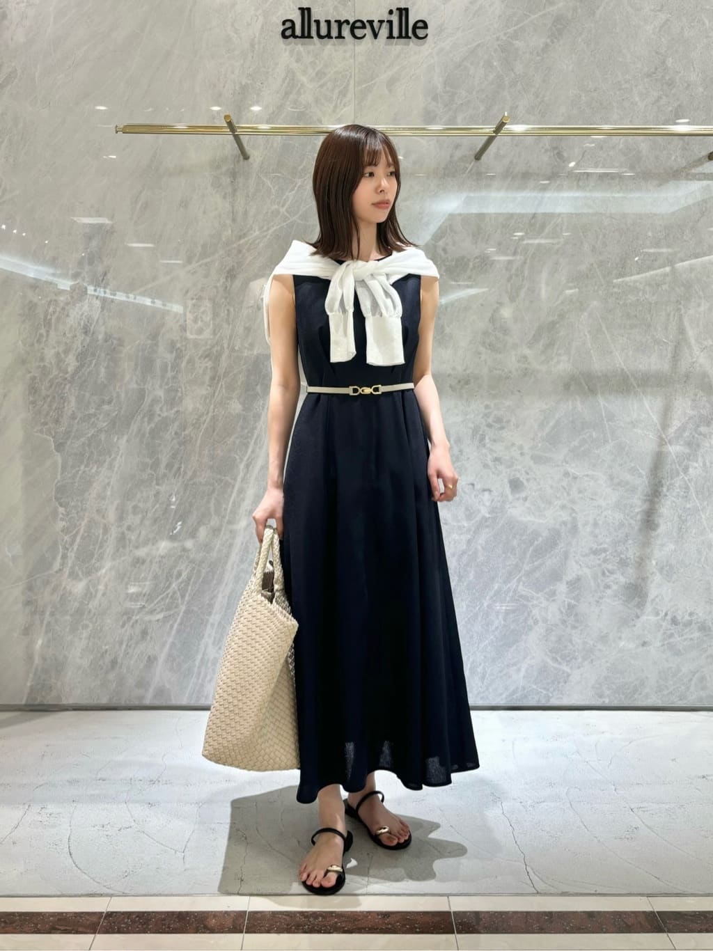 allureville | リネンライクオックスノースリワンピース | Rakuten