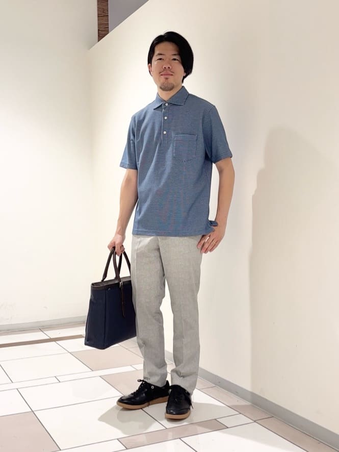TAKEO KIKUCHIの【抗菌防臭/9色5サイズ展開】ハニカムメランジ ポロシャツを使ったコーディネートを紹介します。｜Rakuten Fashion(楽天ファッション／旧楽天ブランドアベニュー)5660457
