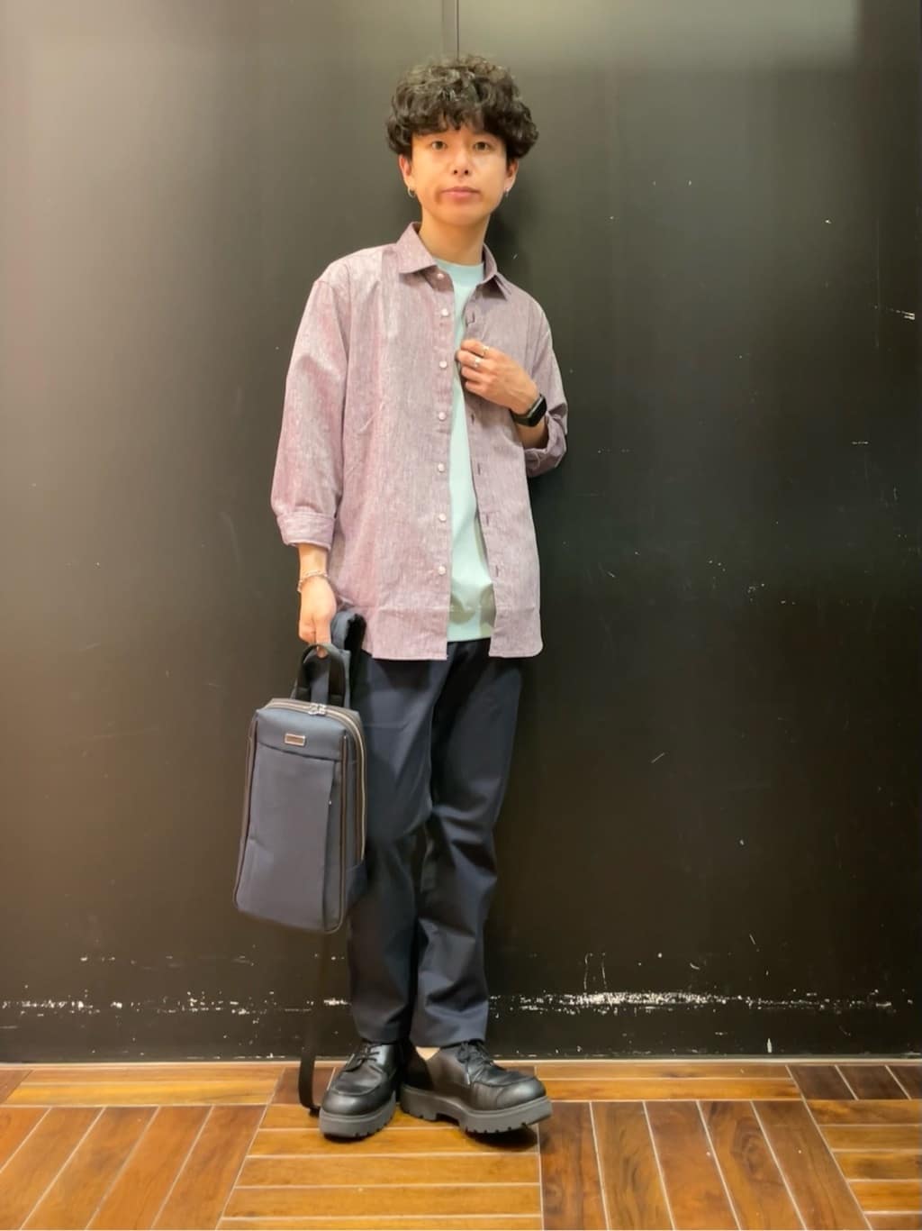TAKEO KIKUCHIのハイブリッド リネン 7分袖 シャツを使ったコーディネートを紹介します。｜Rakuten Fashion(楽天ファッション／旧楽天ブランドアベニュー)5661529