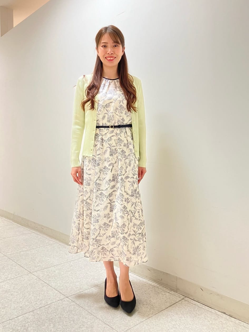 ANAYI | リーフカリグラフィープリントベルト付きワンピース | Rakuten