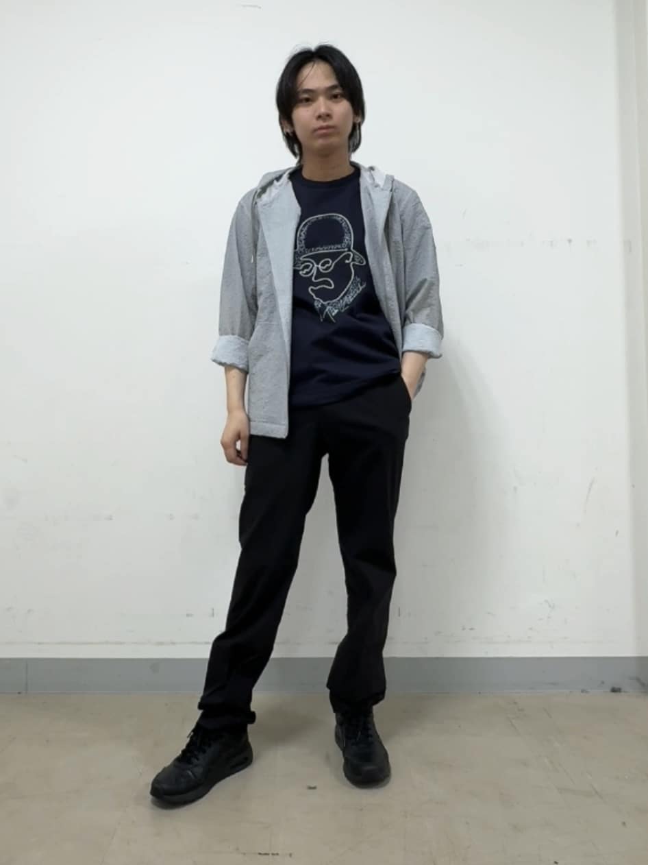 TAKEO KIKUCHIの【軽羽織】リップル プリント シャツパーカを使ったコーディネートを紹介します。｜Rakuten Fashion(楽天ファッション／旧楽天ブランドアベニュー)5675438